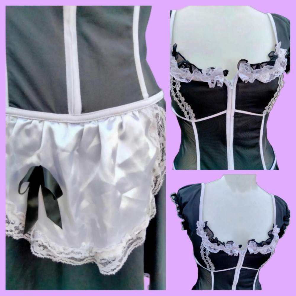 Vtg French Maid Costume - Picture 9 of 10